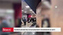 Vezneciler Metro İstasyonu'nun tavanından su aktı