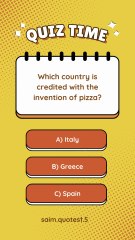 Orange and Yellow Quiz Time Interactive TikTok Video