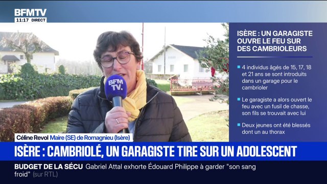 La population toute entière est sous le choc Céline Revol, maire de Romagnieu (Isère), s'exprime sur le garagiste qui a ouvert le feu sur des cambrioleurs
