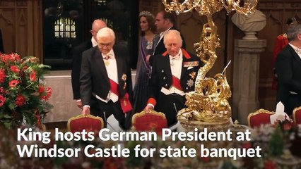 King hosts German president Frank-Walter Steinmeier at Windsor Castle for state banquet