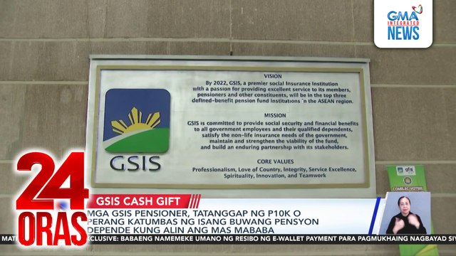 Mga GSIS pensioner, tatanggap ng P10K o perang katumbas ng isang buwang pensyon depende kung alin ang mas mababa | 24 Oras