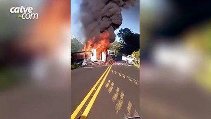 Homem morre carbonizado após acidente na PR-566