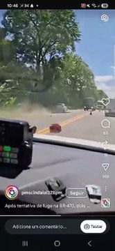 Treta sobre carro termina em fuga e perseguição policial na BR-470 em SC