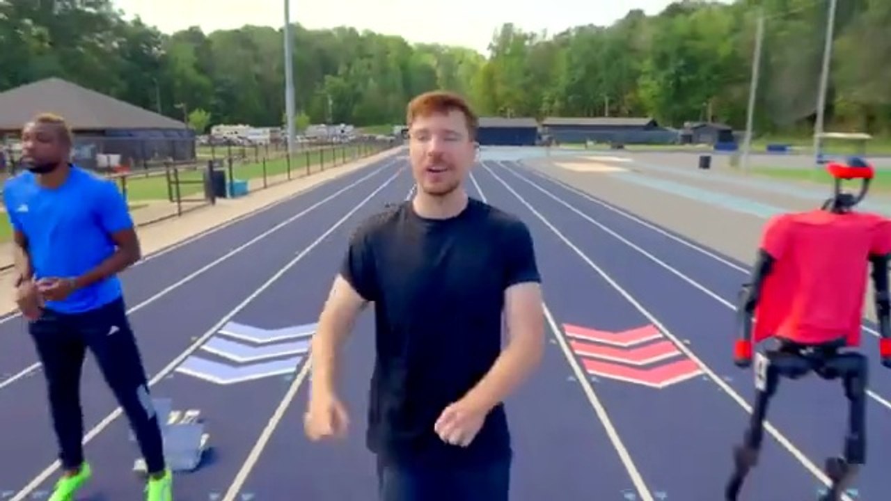 World's Fastest Man Vs Robot! - MrBeast