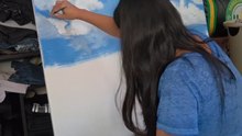Artist paints Lakawon island to relive her joyful trip with close friends