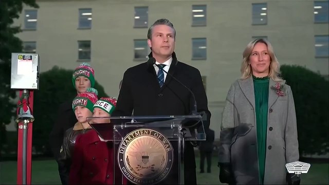 Hegseth lights Pentagon Christmas tree, wishes 'goodwill toward men, except narcoterrorists'