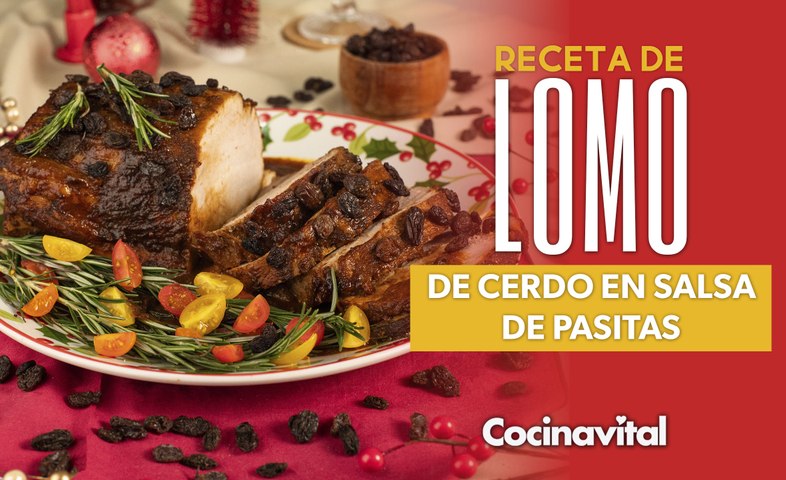 Receta de lomo de cerdo en salsa de pasitas con chipotle