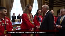 Cumhurbaşkanı Erdoğan, çeşitli branşlardan başarılı sporcuları kabul etti