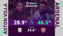 Aston Villa v Arsenal - Opta Predictor