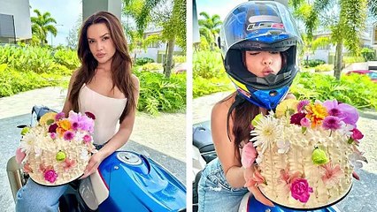 Big Brother winner shows fall with the sport bike she received from her fiancé; watch