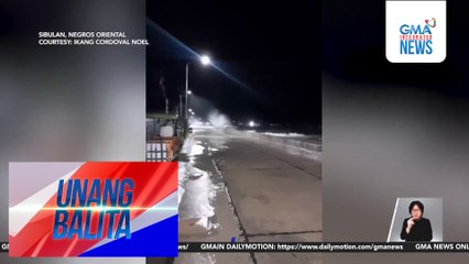 Malalaking alon, humampas sa seawall sa Brgy. Poblacion | Unang Balita