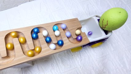 Marble Run Race ☆ HABA Slope &Retro Makita Truck, Excavator, Garbage Truck, Dump Truck,Ambulances#24