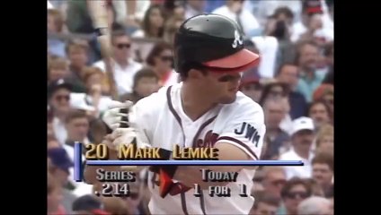 David Justice misses the bag while rounding third, called out in NLCS Game 5 (10/14/91)