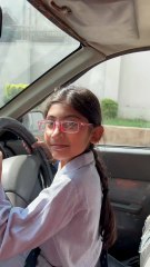 my daughter driving car for 1st time