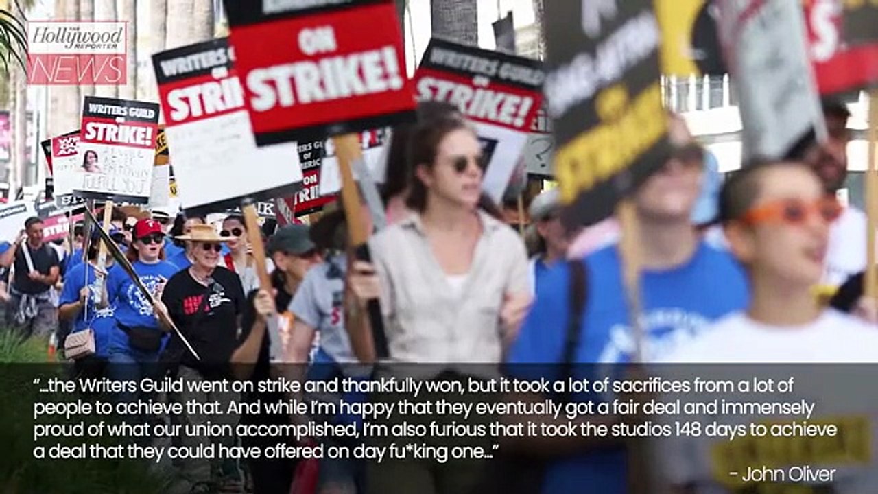 John Oliver Slams Studios on 'Last Week Tonight' For Prolonging Writers Strike | THR News Video