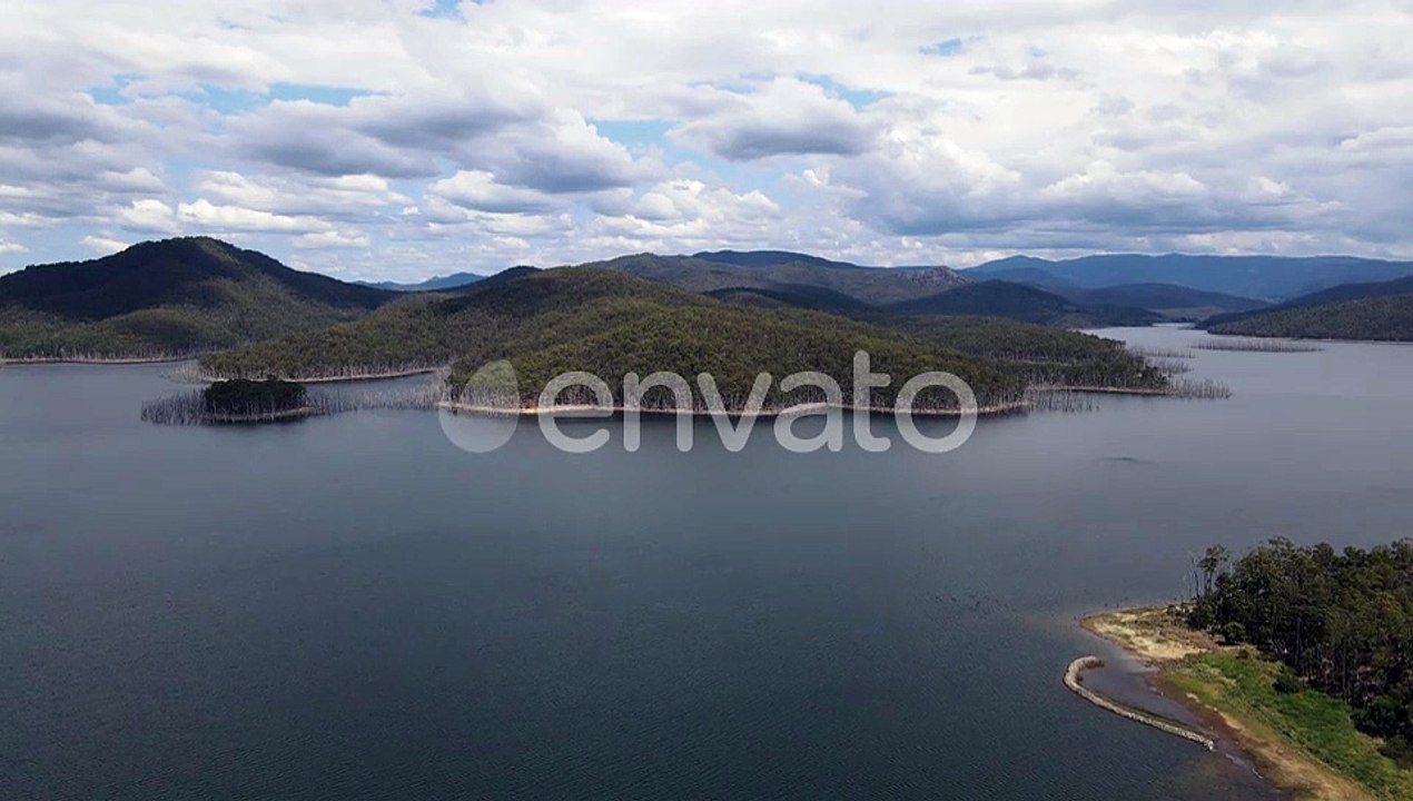 Still Water At Advancetown Lake - Forested Mountain Ranges In Hinze Dam - Gold Coast, QLD,