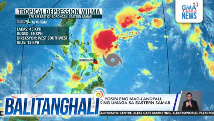 PAGASA - Bagyong Wilma, posibleng mag-landfall mamayang gabi o bukas ng umaga sa Eastern Samar o sa Dinagat Islands | Balitanghali