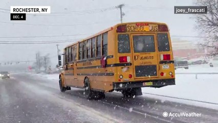 Snow squalls blow through upstate New York