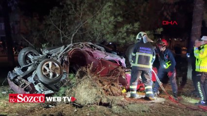 Karabük'te otomobil, refüjdeki ağaca çarpıp ters döndü: 1 ölü