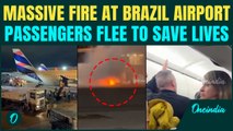 Brazil Plane Fire BREAKING: Fire Erupts At Guarulhos Airport Passengers FLEE Smoke-Filled Plane