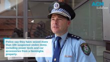 Police seized more than 100 suspected stolen items from a Nemingha property.