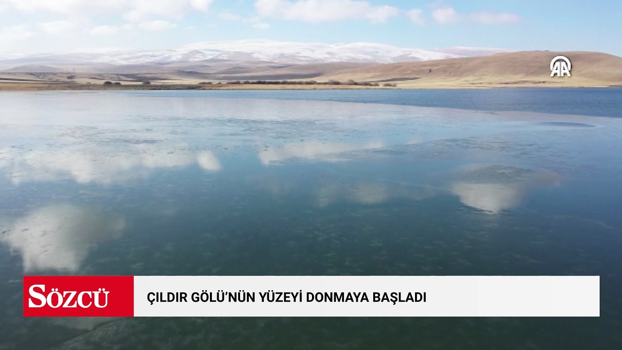 Çıldır Gölü'nün yüzeyi donmaya başladı