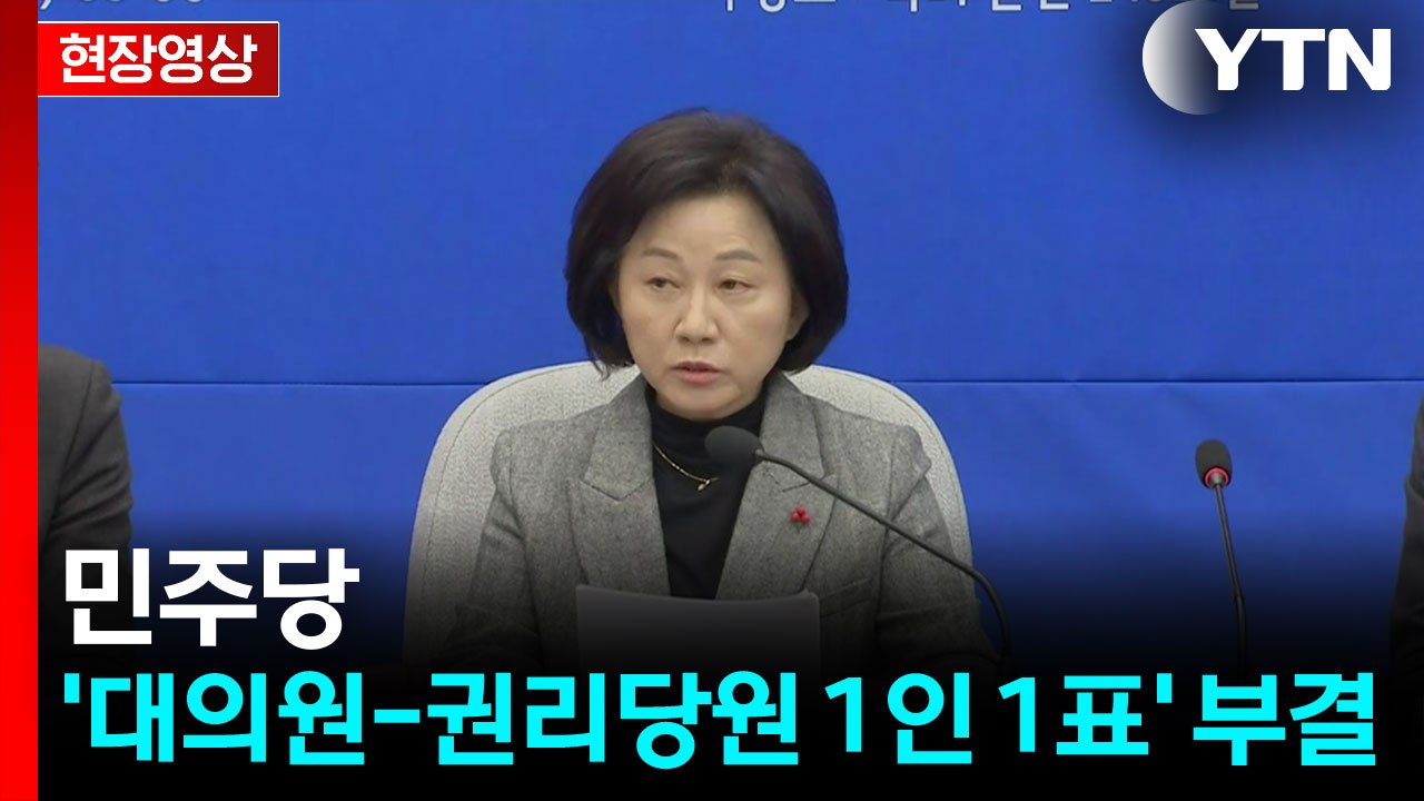 [현장영상+] 민주당, '대의원-권리당원 1인 1표' 부결  / YTN