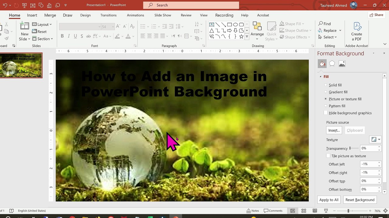 How to Add an Image in PowerPoint Background