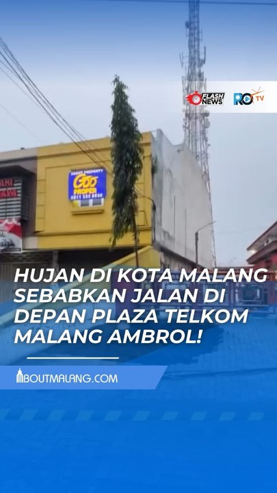 JALAN DI DEPAN PLAZA TELKOM BLIMBING AMBROL USAI BANJIR DAN DIGUYUR HUJAN SEJAM