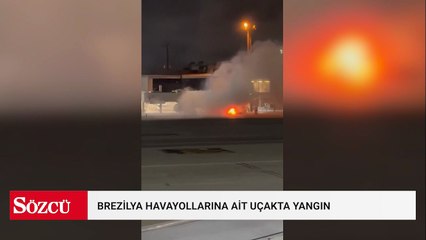 Brezilya havayolları uçağında yangın çıktı