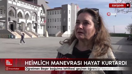 Eskişehir’de nefessiz kalan öğrenci Heimlich müdahalesiyle kurtarıldı