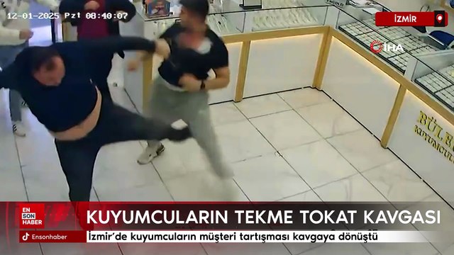 İzmir’de kuyumcuların müşteri tartışması kavgaya dönüştü