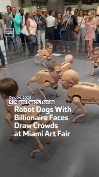 Robots With Billionaire Faces Draws Crowds At Miami Art Fair