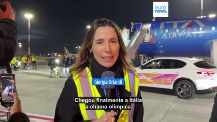 Chama olímpica de Milão e Cortina 2026 chegou a Roma
