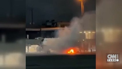 Brezilya uçağında yangın paniği: 180 yolcu şişme kaydıraklarla tahliye edildi