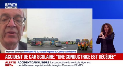 Accident de car scolaire dans l'Indre: "La voiture est venue percuter l'arrière du car", indique le président du conseil régional du Centre-Val de Loire