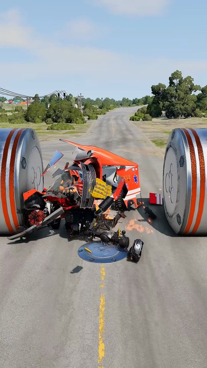 Realistic BeamNG Drive car crash physics. Watch in