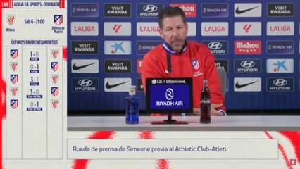 RUEDA de PRENSA de SIMEONE previa al ATHLETIC vs ATLÉTICO de MADRID