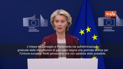 Von der Leyen: Stop al gas russo dal 2027, giorno storico per Ue
