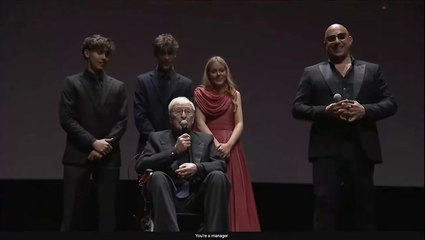 Michael Caine makes rare public appearance with grandchildren as he receives film honour