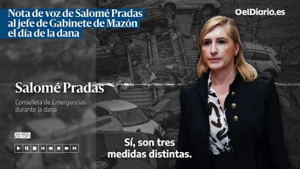 Nota de voz de Salomé Pradas al jefe de Gabinete de Mazón el día de la dana