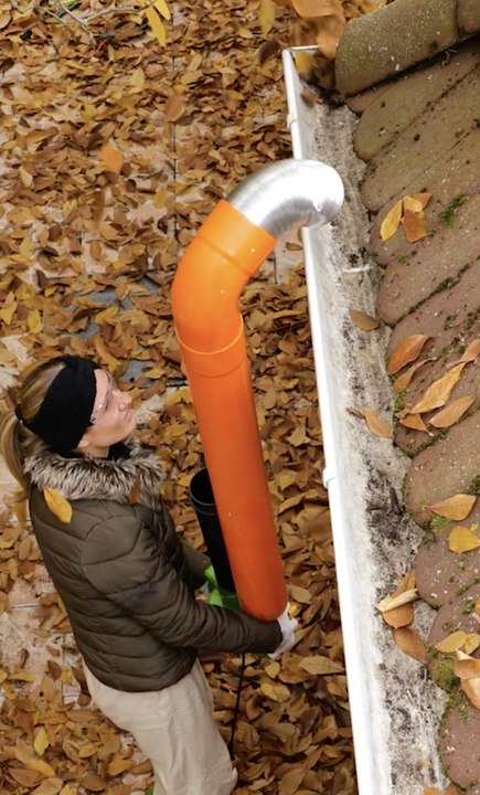 Clean Gutters FAST With Just a Leaf Blower! 🍁✨