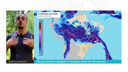 Chuvas intensas atingem 12 estados neste fim de semana