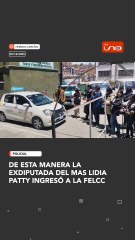 De esta manera llegó la exdiputada Lidia Patty a la FELCC este viernes. Quedamos atentos a cómo se desarrolle su audiencia.