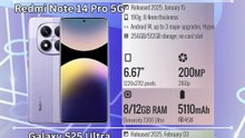 Redmi Note 15 Pro vs Redmi Note 14 Pro 5G vs Galaxy S25 Ultra