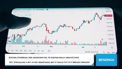 Bitcoin, Ethereum, XRP, Dogecoin Fail To Sustain Rally: Analyst Says BTC 'Struggling A Bit' At Key Resistance, But It Could 'Fly' If It Breaks Through