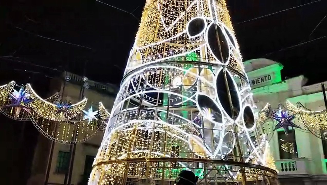 Primeros momentos del encendido navideño