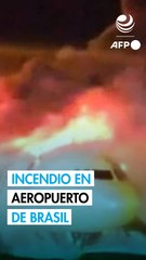 Evacúan a 169 pasajeros tras incendio cerca del avión en aeropuerto de Brasil