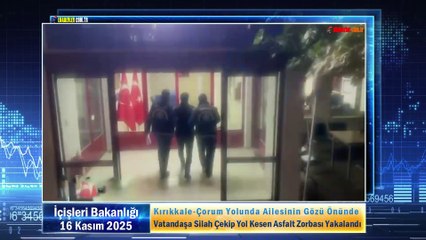 Kırıkkale-Çorum Yolunda Ailesinin Gözü Önünde Vatandaşa Silah Çekip Yol Kesen Asfalt Zorbası Yakalandı