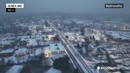 First snow of the season blankets the mid-Atlantic
